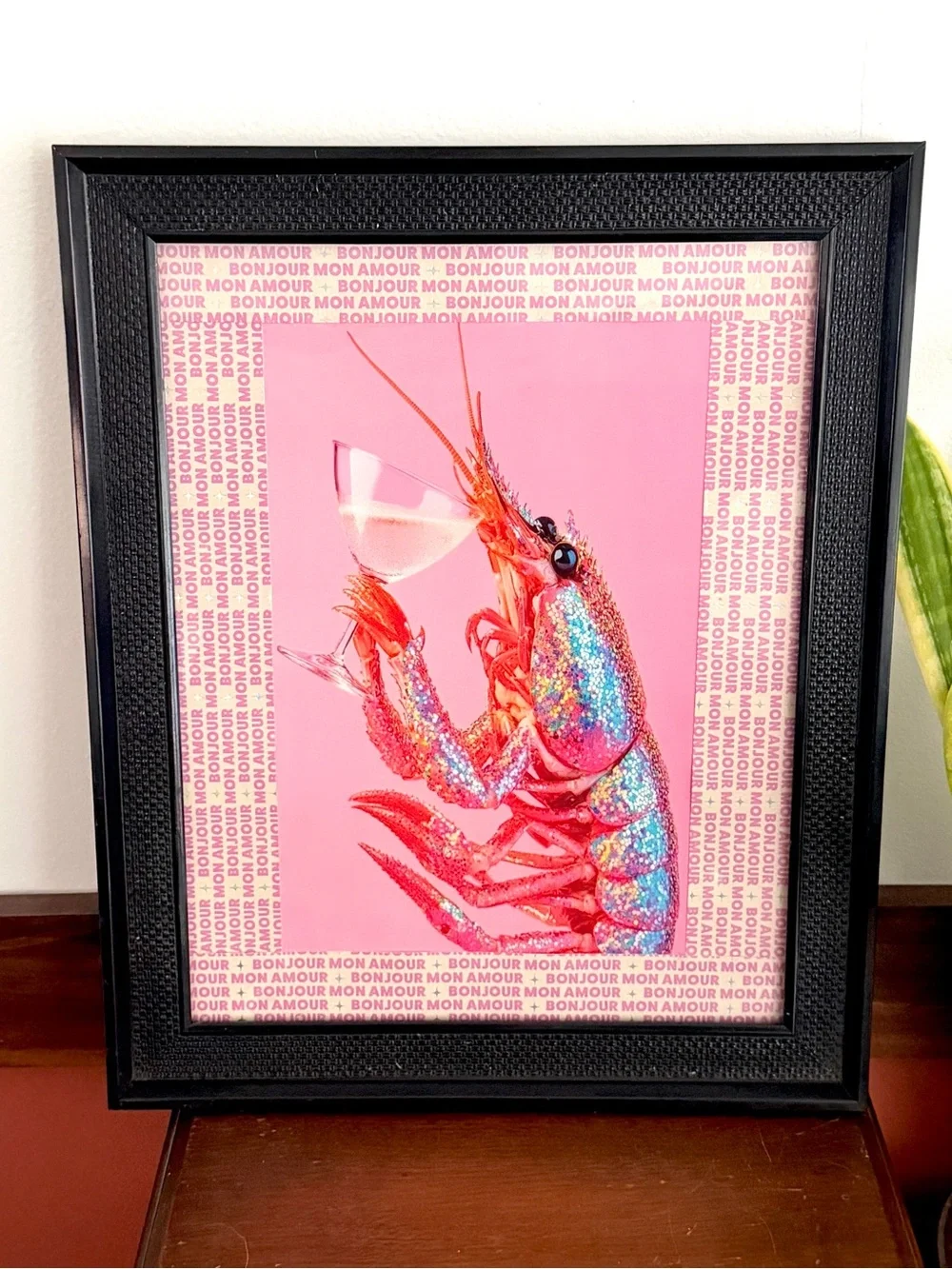 Glitter Crawfish Champagne Cocktail Sparkle Bonjour Mon Amour Canvas Print Art